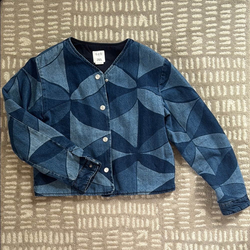Sea New York Blue Patterned Jean Jacket